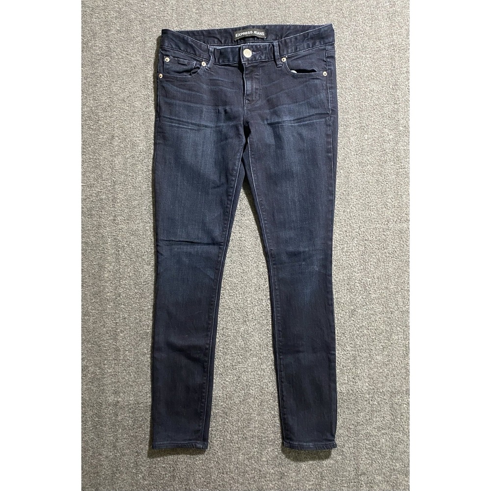 Express Stella Leggings Jeans Womens  Blue Stretch Low-Rise Dark Wash Size 8R